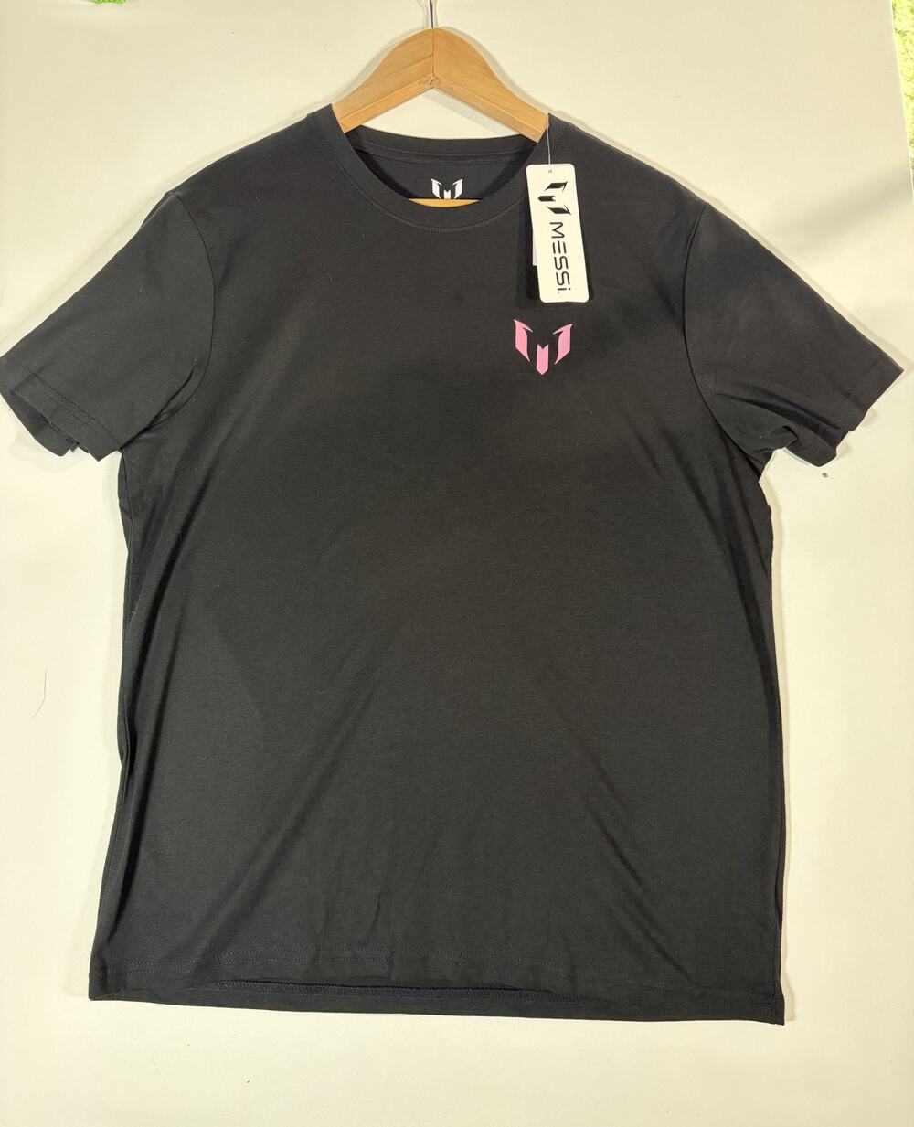 Messi Black and Pink Logo Tshirt NWT XL